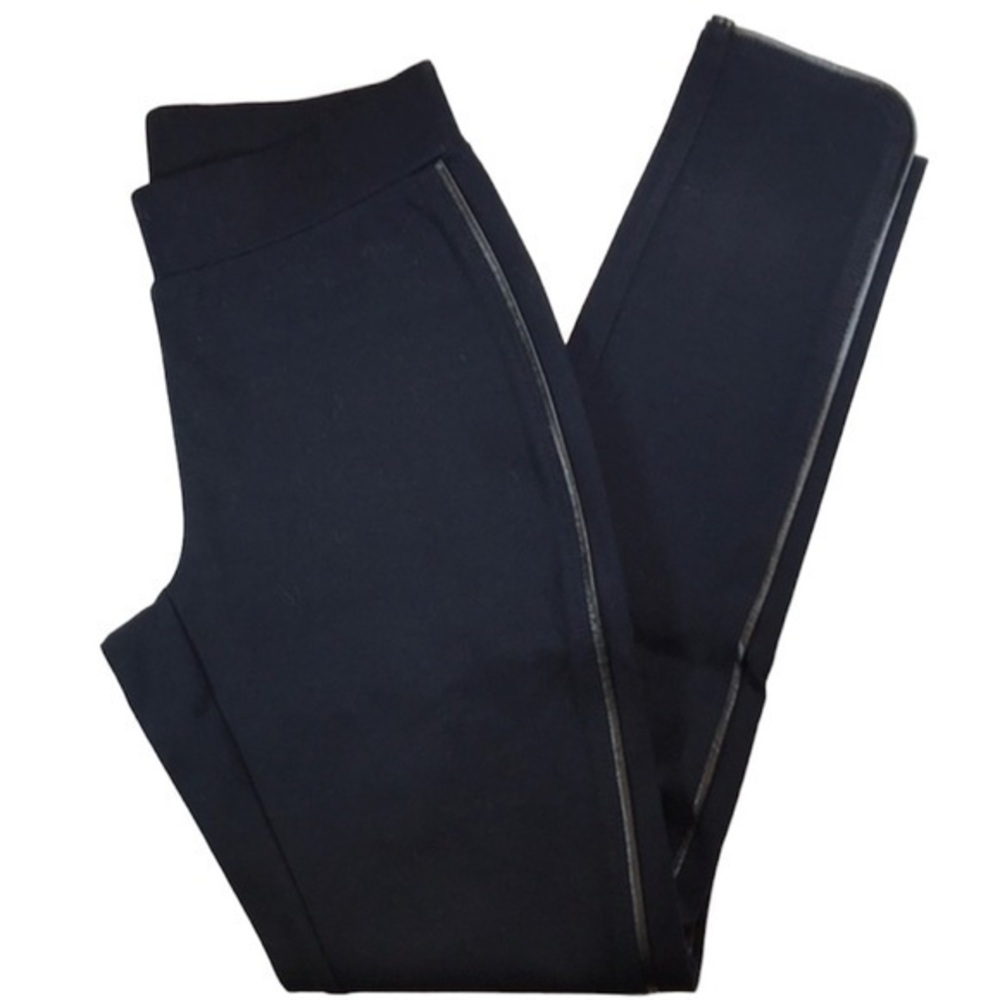 Nic & Zoe - ‘Navy Leather trimmed’ Leggings SZ: XS. NWT